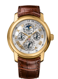 Audemars Piguet Jules Audemars 43-26003BA.OO.D088CR.01 (Brown Alligator Leather Strap, Silver-toned Roman Dial, Yellow Gold Smooth Bezel) (26003BA.OO.D088CR.01)