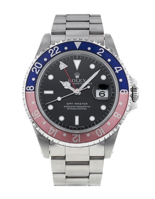 Rolex GMT-Master 40-16700 (Oystersteel Oyster Bracelet, Black Nipple Dial, Ghost Pepsi Aluminum Bezel)