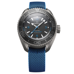 Omega Seamaster Planet Ocean 600M 52-215.92.52.21.99.001 (Blue Structured Rubber Strap, Black Ceramic Arabic/Index Dial, Rotating Black Ceramic Bezel) (Omega 215.92.52.21.99.001)