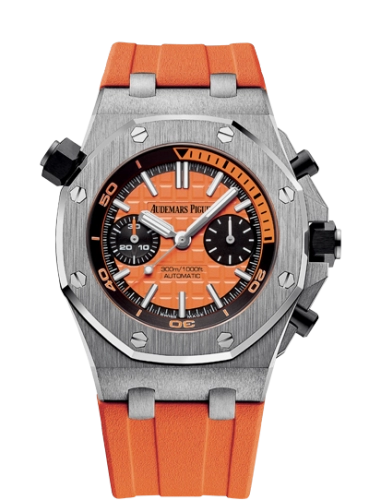 Audemars Piguet Royal Oak Offshore 42-26703ST.OO.A070CA.01 (Orange Rubber Strap, Méga Tapisserie Orange Index Dial, Stainless Steel Smooth Bezel)