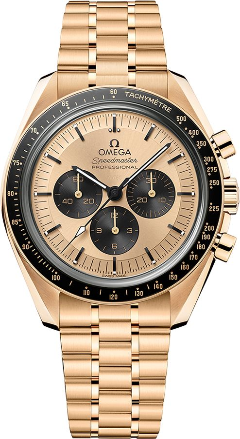 Omega Speedmaster Moonwatch 42-310.60.42.50.99.002 (Moonshine Gold Bracelet, Moonshine Gold-toned Index Dial, Black Tachymeter Bezel)