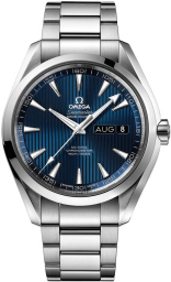 Omega Seamaster Aqua Terra 150M 43-231.10.43.22.03.002 (Stainless Steel Bracelet, Vertical-teak Blue Index Dial, Stainless Steel Bezel) (Omega 231.10.43.22.03.002)