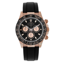 Rolex Daytona 116515 LN (Black Rubber Bracelet, Black Dial, Rose Gold Subdials)