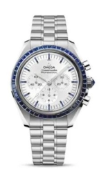 Omega Speedmaster Moonwatch 42-310.55.42.50.52.003 (Canopus Gold Bracelet, Sun-brushed Silver-toned Index Dial, Baguette-cut Blue Sapphire-set Bezel) (Omega 310.55.42.50.52.003)