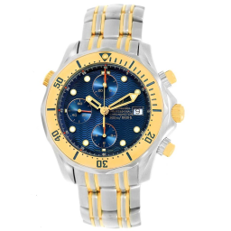 Omega Seamaster Diver 300M 41.5-2398.80.00 (Yellow Gold & Stainless Steel Bracelet, Wave-embossed Blue Dot Index Dial, Rotating Yellow Gold Bezel) (Omega 2398.80.00)