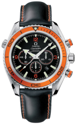 Omega Seamaster Planet Ocean 600M 45.5-2918.50.82 (Black Rubber Strap, Black Arabic/Index Dial, Rotating Orange Ceramic Bezel) (Omega 2918.50.82)