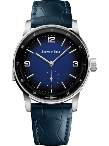 Audemars Piguet Code 11.59 41-26395BC.OO.D321CR.01 (Blue Alligator Leather Strap, Smoked-blue Enamel Arabic/Index Dial, White Gold Smooth Bezel)