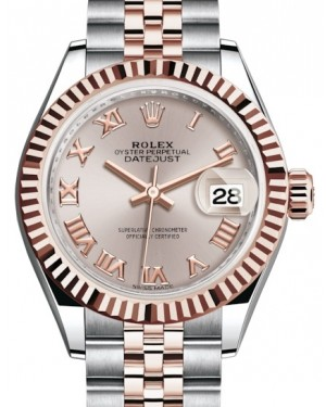 Rolex Lady-Datejust 28-279171 (Everose Rolesor Jubilee Bracelet, Sundust Index Dial, Fluted Bezel)