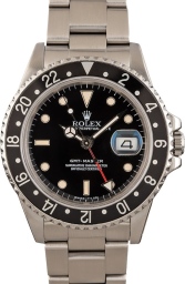 Rolex GMT-Master 40-16700 (Oystersteel Oyster Bracelet, Black Nipple Dial, Black Aluminum Bezel)