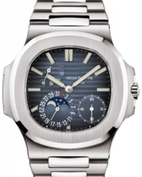 Patek Philippe Nautilus 40-5712/1A-001 (Stainless Steel Bracelet, Horizontal-embossed Black-blue Index Dial, Stainless Steel Smooth Bezel) (5712/1A-001)