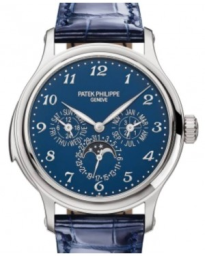 Patek Philippe Grand Complications 42-5374G-001 (Shiny Dusk-blue Alligator Leather Strap, Blue Enamel Arabic Dial, White Gold Smooth Bezel) (5374G-001)