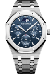 Audemars Piguet Royal Oak 41-26586IP.OO.1240IP.01 (Satin-brushed Titanium Bracelet, Satin-brushed Blue Index Dial, Platinum Smooth Bezel) (26586IP.OO.1240IP.01)