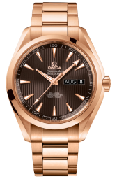 Omega Seamaster Aqua Terra 150M 43-231.50.43.22.06.003 (Red Gold Bracelet, Vertical-teak Grey Index Dial, Red Gold Bezel) (Omega 231.50.43.22.06.003)