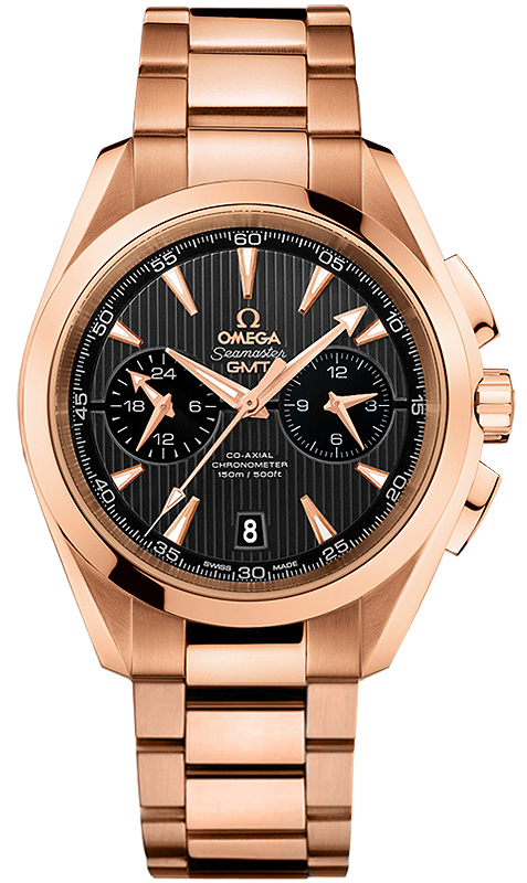 Omega Seamaster Aqua Terra 150M 43-231.50.43.52.06.001 (Red Gold Bracelet, Vertical-teak Grey Index Dial, Red Gold Bezel)