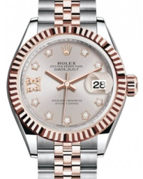 Rolex Lady-Datejust 28-279171 (Everose Rolesor Jubilee Bracelet, Gold Diamond IX-set Sundust Dial, Fluted Bezel) (m279171-0019)