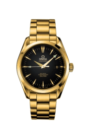 Omega Seamaster Aqua Terra 150M 39.2-2103.50.00 (Yellow Gold Bracelet, Black Index Dial, Yellow Gold Bezel) (Omega 2103.50.00)