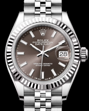 Rolex Lady-Datejust 28-279174 (Oystersteel Jubilee Bracelet, Dark-grey Index Dial, Fluted Bezel)