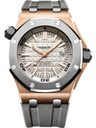 Audemars Piguet Royal Oak Offshore 42-15711OI.OO.A006CA.01 (Grey Rubber Strap, Méga Tapisserie Grey Index Dial, Titanium Smooth Bezel) (15711OI.OO.A006CA.01)