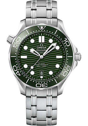 Omega Seamaster Diver 300M 42-210.30.42.20.10.001 (Stainless Steel Bracelet, Wave-embossed Green Dot Index Dial, Rotating Green Ceramic Bezel)