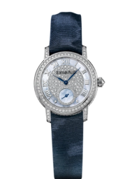 Audemars Piguet Jules Audemars 28-77229BC.ZZ.A001MR.01 (Blue Silk Strap, Centered Diamond-set White MOP Roman Dial, Brilliant-cut Diamond-set Bezel) (77229BC.ZZ.A001MR.01)