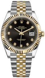 Rolex Datejust 41-126333 (Yellow Rolesor Jubilee Bracelet, Gold Diamond-set Bright-black Dial, Fluted Bezel) (m126333-0006)