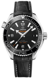 Omega Seamaster Planet Ocean 600M 39.5-215.33.40.20.01.001 (Black Alligator Leather Strap, Black Ceramic Arabic/Index Dial, Rotating Black Ceramic Bezel) (Omega 215.33.40.20.01.001)