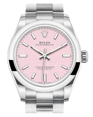 Rolex Oyster Perpetual 31-277200 (Oystersteel Oyster Bracelet, Candy-pink Index Dial, Domed Bezel)