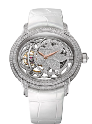 Audemars Piguet Millenary 45-26354BC.ZZ.D204CR.01 (White Alligator Leather Strap, Brilliant-cut Diamond-set Flower Disc Openworked Dial, Brilliant-cut Diamond-set Bezel) (26354BC.ZZ.D204CR.01)