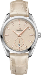 Omega Seamaster Aqua Terra 150M 38-220.13.38.20.09.001 (Beige Alligator Leather Strap, Beige Index Dial, Stainless Steel Bezel) (Omega 220.13.38.20.09.001)