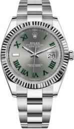 Rolex Datejust 41-126334 (Oystersteel Oyster Bracelet, Slate Roman Dial, Fluted Bezel) (m126334-0021)