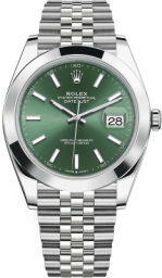 Rolex Datejust 41-126300 (Oystersteel Jubilee Bracelet, Mint-green Index Dial, Smooth Bezel) (m126300-0020)