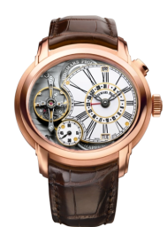 Audemars Piguet Millenary 47x42-26149OR.OO.D803CR.01 (Brown Alligator Leather Strap, Off-centred White Roman Disc Openworked Dial, Pink Gold Smooth Bezel) (26149OR.OO.D803CR.01)