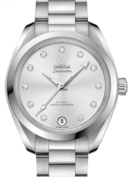 Omega Seamaster Aqua Terra 150M 34-220.10.34.20.60.001 (Stainless Steel Bracelet, Greyish-beige Diamond Index Dial, Stainless Steel Bezel) (Omega 220.10.34.20.60.001)