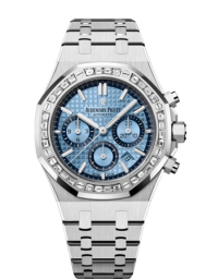 Audemars Piguet Royal Oak 38-26318BC.ZZ.1256BC.01 (White Gold Bracelet, Grande Tapisserie Light-blue Index Dial, Baguette-cut Diamond-set Bezel) (26318BC.ZZ.1256BC.01)