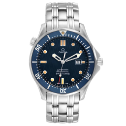 Omega Seamaster Diver 300M 41-2541.80.00 (Stainless Steel Bracelet, Wave-embossed Blue Dot Index Dial, Rotating Blue Ceramic Bezel) (Omega 2541.80.00)