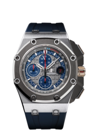 Audemars Piguet Royal Oak Offshore 44-26568PM.OO.A021CA.01 (Navy-blue Rubber Strap, Méga Tapisserie Grey Index Dial, Cermet Smooth Bezel) (26568PM.OO.A021CA.01)