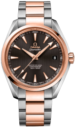 Omega Seamaster Aqua Terra 150M 41.5-231.20.42.21.06.003 (Red Gold & Stainless Steel Bracelet, Vertical-teak Grey Index Dial, Red Gold Bezel) (Omega 231.20.42.21.06.003)