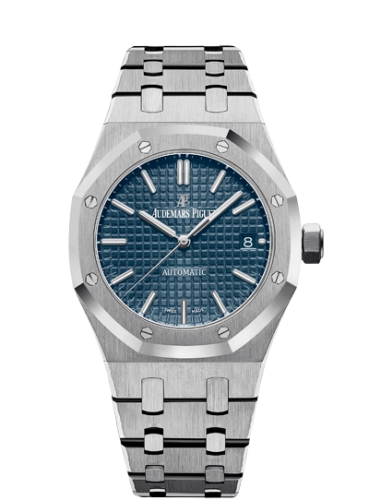 Audemars Piguet Royal Oak 37-15450ST.OO.1256ST.03 (Stainless Steel Bracelet, Grande Tapisserie Blue Index Dial, Stainless Steel Smooth Bezel)