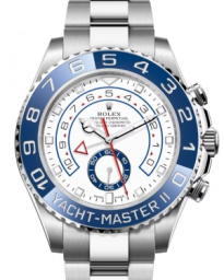 Rolex Yacht-Master II 44-116680 (Oystersteel Oyster Bracelet, White Dial, Blue Cerachrom Ring Command Bezel) (m116680-0002)