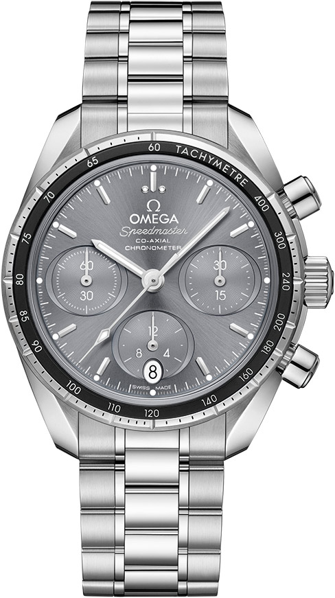 Omega Speedmaster Non-Moonwatch 38-324.30.38.50.06.001 (Stainless Steel Bracelet, Sun-brushed Grey Index Dial, Black Tachymeter Bezel)