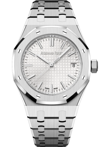 Audemars Piguet Royal Oak 37-15550ST.OO.1356ST.05 (Stainless Steel Bracelet, Grande Tapisserie Silver-toned Index Dial, Stainless Steel Smooth Bezel)