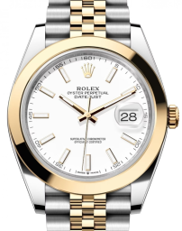 Rolex Datejust 41-126303 (Yellow Rolesor Jubilee Bracelet, White Index Dial, Smooth Bezel) (m126303-0016)