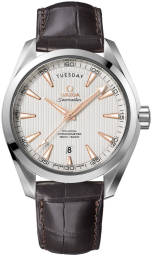 Omega Seamaster Aqua Terra 150M 41.5-231.13.42.22.02.001 (Brown Alligator Leather Strap, Vertical-teak Silver-toned Index Dial, Stainless Steel Bezel) (Omega 231.13.42.22.02.001)