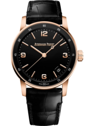 Audemars Piguet Code 11.59 41-15210OR.OO.A002CR.01 (Black Alligator Leather Strap, Lacquered-black Arabic/Index Dial, Pink Gold Smooth Bezel) (15210OR.OO.A002CR.01)