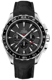 Omega Seamaster Aqua Terra 150M 44-231.13.44.52.06.001 (Black Alligator Leather Strap, Vertical-teak Grey Index Dial, Black Stainless Steel Bezel) (Omega 231.13.44.52.06.001)