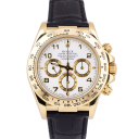 Rolex Daytona 16518 (Black Leather Strap, White Dial, White/Gold Subdials)