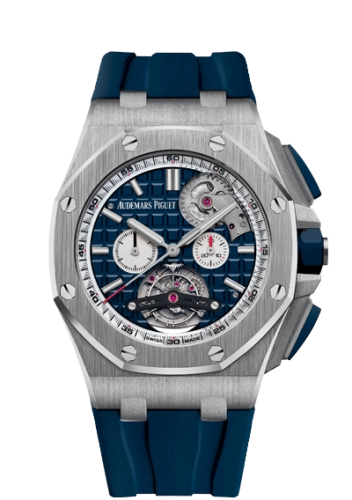 Audemars Piguet Royal Oak Offshore 44-26540ST.OO.A027CA.01 (Blue Rubber Strap, Méga Tapisserie Blue Index Dial, Stainless Steel Smooth Bezel)