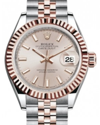 Rolex Lady-Datejust 28-279171 (Everose Rolesor Jubilee Bracelet, Sundust Index Dial, Fluted Bezel) (m279171-0001)