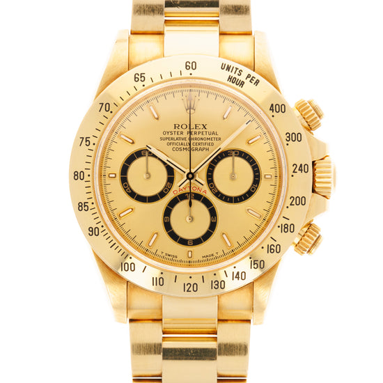 Rolex Daytona 16528 (Yellow Gold Oyster Bracelet, Gold Dial, Gold/Black Subdials)