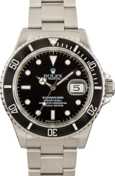 Rolex Submariner 40-16610 (Oystersteel Oyster Bracelet, Black Diver Dial, Black Aluminum Bezel)